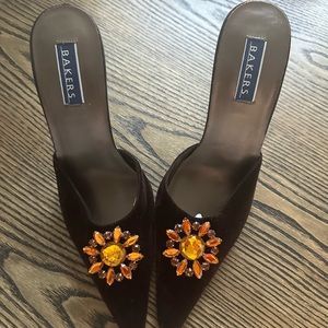 Vintage Bakers Embellished Heeled Stiletto Mules